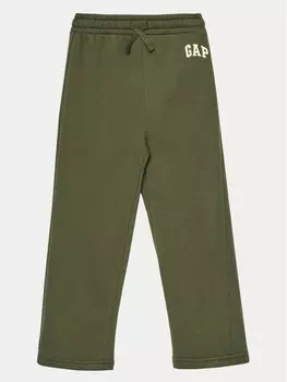 Тканевые брюки стандартного кроя Gap, зеленый