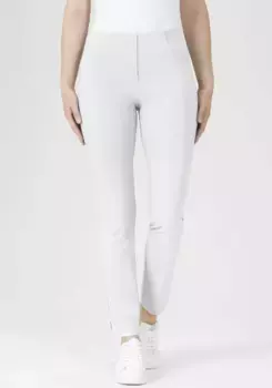 Тканевые брюки Stehmann "Loli" с разрезом на манжетах ног, белый