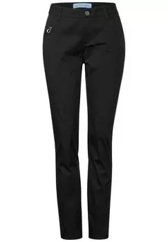 Тканевые брюки STREET ONE Slim fit Pants, черный