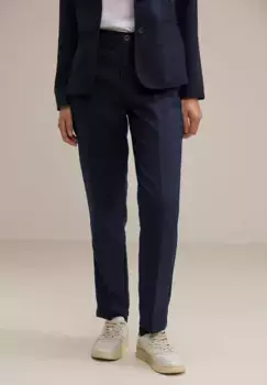 Тканевые брюки STREET ONE "Solid Twill Pants", свободного кроя, синий