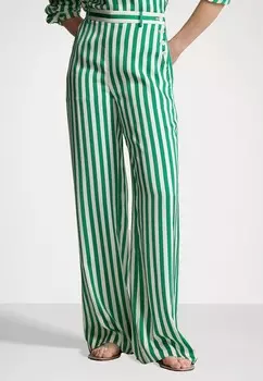 Тканевые брюки STRIPED SILK WIDE LEG PANT Ralph Lauren, зеленый
