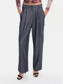 Тканевые брюки свободного кроя Desigual, серый