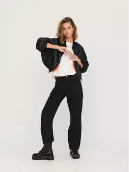 Тканевые брюки свободного кроя Only, черный