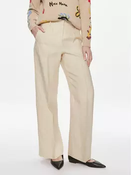 Тканевые брюки свободного кроя Weekend Max Mara, бежевый
