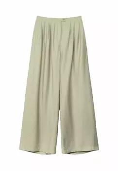 Тканевые брюки TEXTURED FLOWING PALAZZO Stradivarius, светло-зеленый