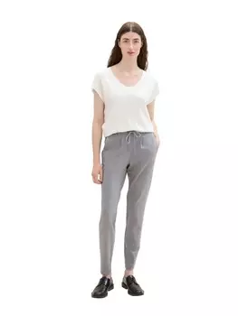 Тканевые брюки Tom Tailor /Chino JERSEY LOOSE ANKLE comfort/relaxed, серый