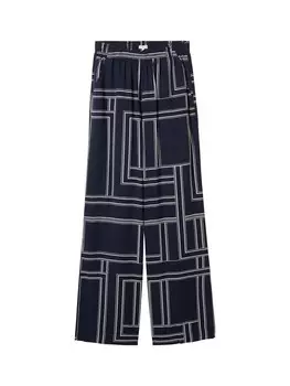Тканевые брюки TOM TAILOR Wide leg Pants, темно-синий