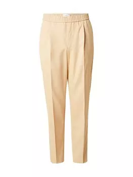 Тканевые брюки TOPMAN Tapered Pleat-Front Pants, бежевый