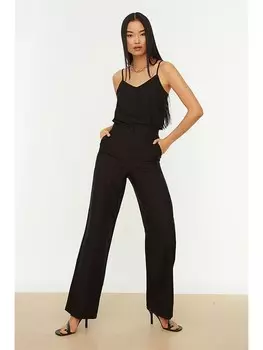 Тканевые брюки trendyol, черный