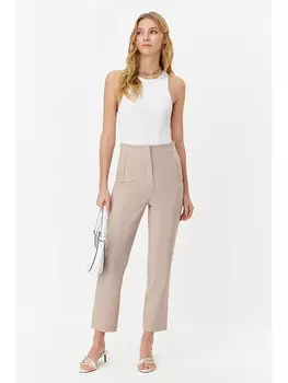Тканевые брюки trendyol, кремовый