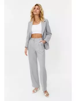Тканевые брюки trendyol, светло-серый