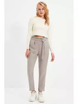 Тканевые брюки trendyol, светло-серый
