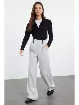 Тканевые брюки trendyol, светло-серый