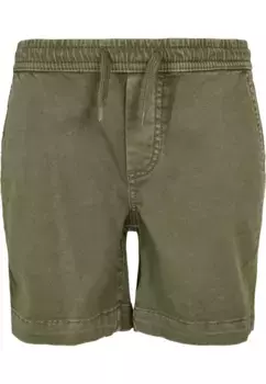 Тканевые брюки URBAN CLASSICS " Urban Classics Men's Boys Jogger Shorts из эластичного твила" (1 шт.), оливковый