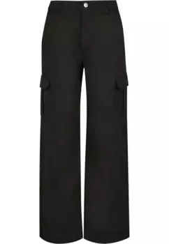 Тканевые брюки URBAN CLASSICS " Urban Classics Women's Ladies High Waist Straight Cargo Pants" (1 шт.), черный