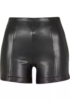 Тканевые брюки URBAN CLASSICS " Urban Classics Women's Ladies Synthetic Leather Shorts" (1 шт.), черный