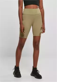 Тканевые брюки URBAN CLASSICS " Urban Classics Women's Ladies High Waist Tech Mesh Cycle Shorts" (1 шт.), хаки