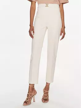Тканевые брюки узкого кроя Elisabetta Franchi, экрю