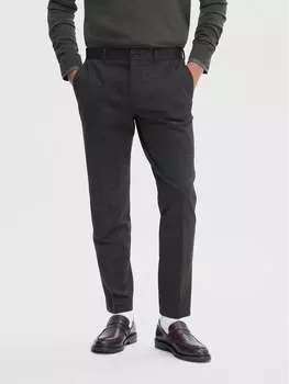 Тканевые брюки узкого кроя Selected Homme, серый