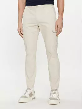 Тканевые брюки узкого кроя Tommy Jeans, бежевый