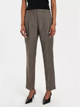 Тканевые брюки узкого кроя Weekend Max Mara, коричневый