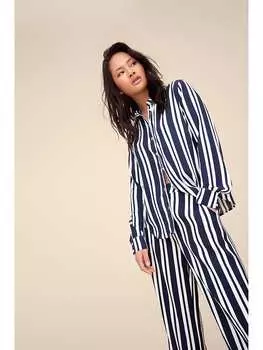 Тканевые брюки Vila, цвет dunkelblau/wei