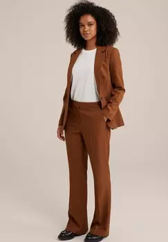 Тканевые брюки WE Fashion, темно-коричнево-пестрый