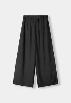 Тканевые брюки WIDE LEG Bershka, темно-серый