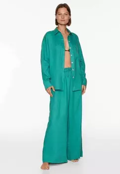 Тканевые брюки WIDE STRAIGHT LEG OYSHO, пестрый зеленый