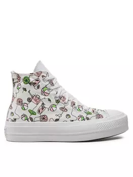 Тканевые кроссовки Chuck Taylor All Star Lift Platform Pink Lemonade Converse, белый