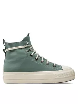 Тканевые кроссовки Chuck Taylor All Star Lift Platform Play On Utility Converse, зеленый