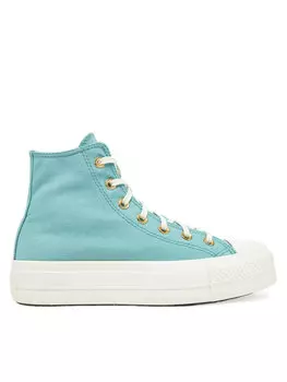 Тканевые кроссовки Chuck Taylor All Star Lift Platform Gold A11495C Converse, бирюзовый