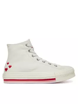 Тканевые кроссовки Chuck Taylor All Star Lift Valentine'S Day Platform A10716C Converse, бежевый