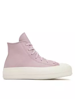 Тканевые кроссовки Chuck Taylor All Star Lift Platform Leather A07130C Converse, фиолетовый