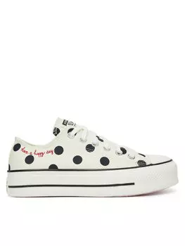 Тканевые кроссовки Chuck Taylor All Star Lift Platform Polka Dots A10689C Converse, бежевый