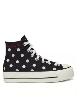 Тканевые кроссовки Chuck Taylor All Star Lift Platform Polka Dots A10688C Converse, черный