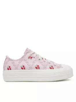 Тканевые кроссовки Chuck Taylor All Star Lift Platform Rose Cross Stitch A13660C Converse, розовый