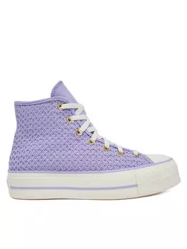 Тканевые кроссовки Chuck Taylor All Star Lift Platform Knit Kadn Mor A13644C Converse, фиолетовый