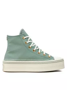 Тканевые Кроссовки Converse Chuck Taylor All Star Modern Lift Platform Crafted Stitching A07547C, зеленый