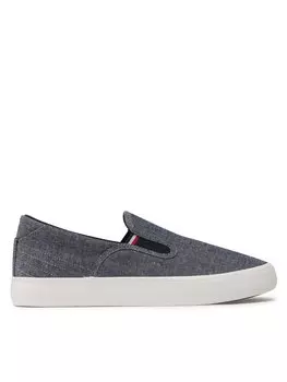 Тканевые кроссовки Th Hi Vulc Core Low Slip On Tommy Hilfiger, темно-синий