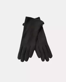Тканевые перчатки черного цвета с декоративной полоской Eem