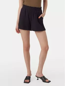 Тканевые шорты мешковатые Natali 10279687 Vero Moda, черный