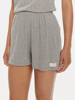 Тканевые шорты regular fit American Vintage, серый
