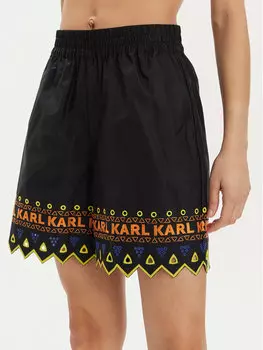 Тканевые шорты regular fit Karl Lagerfeld, черный