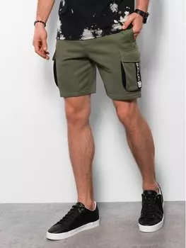 Тканевые шорты regular fit Ombre, хаки