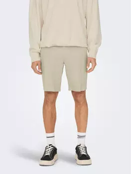 Тканевые шорты regular fit Only & Sons, бежевый