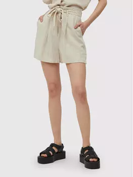 Тканевые шорты стандартного кроя Vila, бежевый