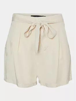 Тканевые шорты узкого кроя Vero Moda, бежевый