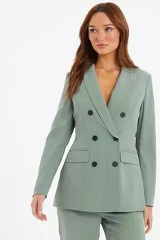 Тканевый блейзер из шести предметов с застежкой на пуговицы Quiz, зеленый