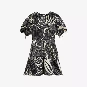Тканое мини-платье с принтом Ted Baker, черный